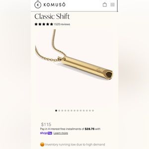 BRAND NEW Komuso The Shift Gold Necklace